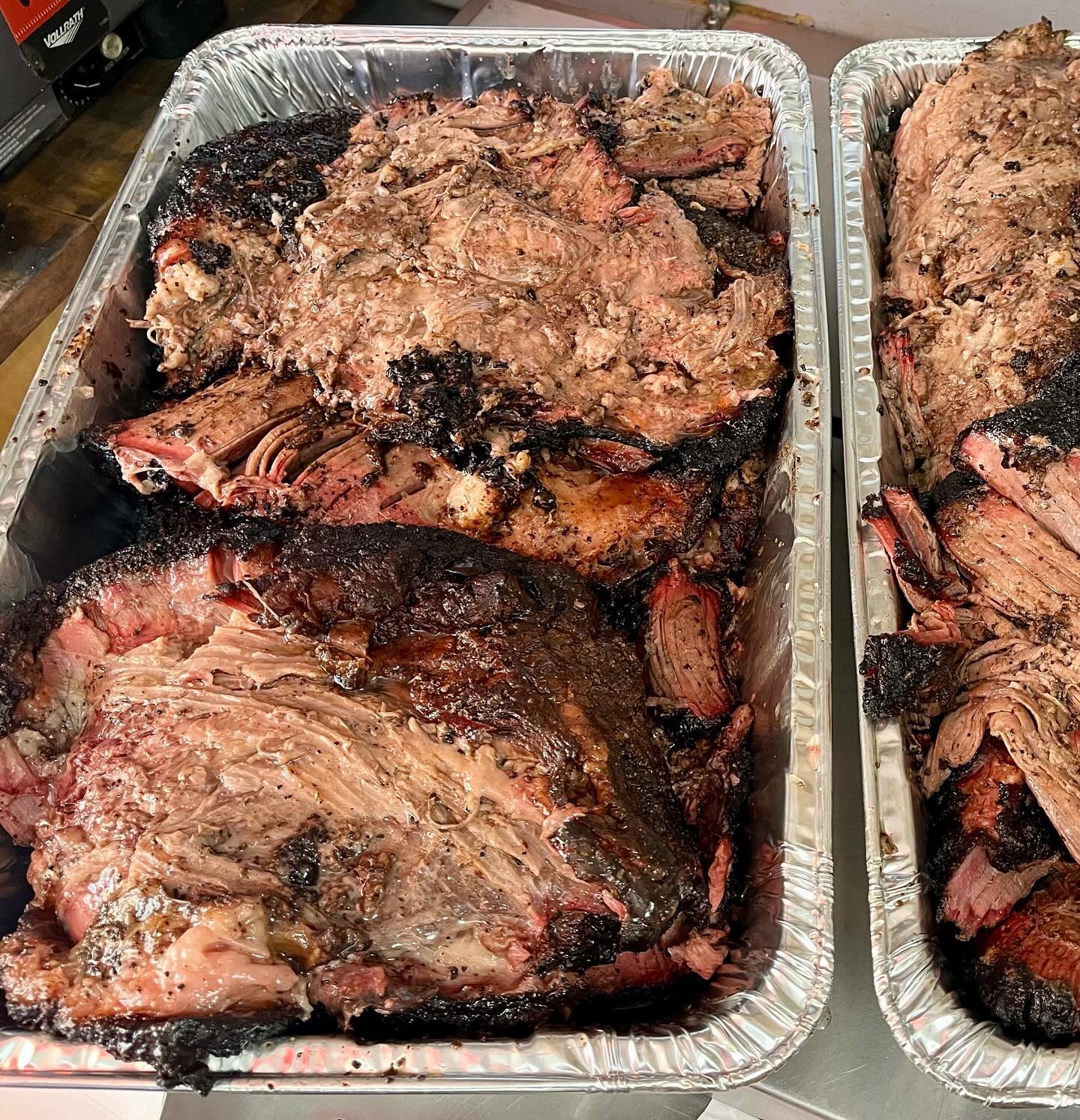 Fresh smoked brisket straight off the smoker