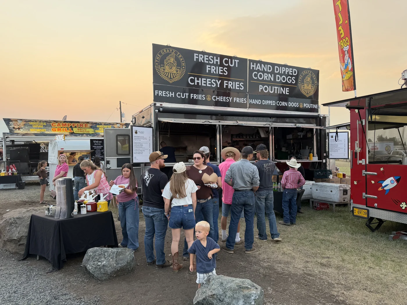 The Gravy Train serving a crowd of families at Chief Joseph Days Rodeo