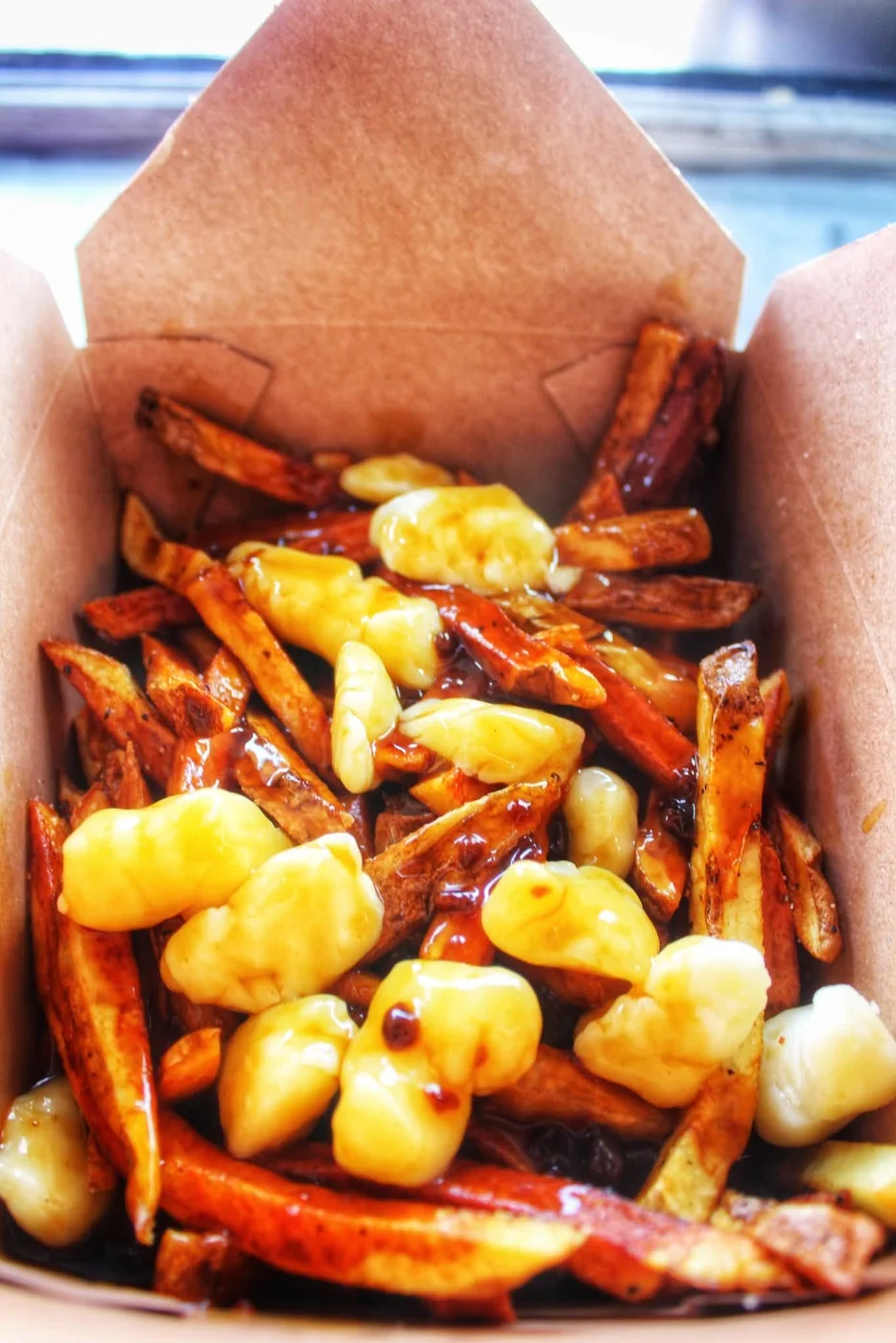 Classic poutine with cheese curds and gravy